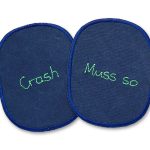 2 Knieflicken Crash & Muss so - 8 x 10 cm - Canvas Bügelflicken