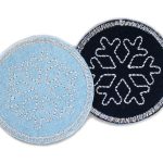 Glitzer Schneeflocke Patch, 2 Farben, 5 cm, Bügelbilder glitzernd
