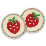 2 Erdbeere Mini Patches, 4 cm