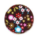 Blümchen braun Hosenflicken, 7 cm, Flicken zum aufbügeln