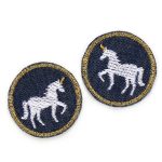 2 Glitzer Einhorn Mini Patches, 4 cm