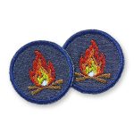 2 Mini Lagerfeuer Patches, 4 cm, Outdoor Bügelbild
