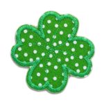 Kleeblatt Aufnäher Glücksklee grün, 6 cm, Klee Aufbügler