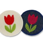 Jeansflicken Tulpe, 2 Farben, 5 cm, Bügelflicken Jeans