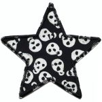 Stern Piraten Totenkopf Patch schwarz, 10 cm, Bügelflicken