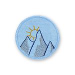 Patch Sonne und Berge Bügelflicken, 6 cm, Bügelbild