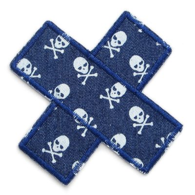 Hosenpflaster Jeans Totenköpfe, Piraten Flicken zum aufbügeln für Kinder