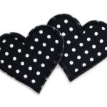 2 Herz Patches Pünktchen schwarz, 5,5 x 5 cm