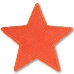 Stern Cord orange Aufnäher, 10 cm, Bügelflicken Cordhosen