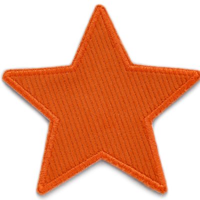 Stern Cord orange Aufnäher zum aufbügeln