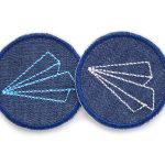 Jeansflicken Papierflieger, 2 Farben, 5 cm, Patch zum aufbügeln