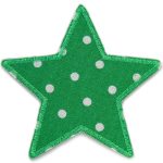 Stern Pünktchen grasgrün, 10 cm, Aufbügler Flicken
