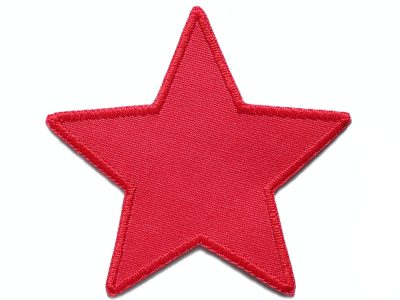 Stern Canvas rot Aufnäher aus Baumwollcanvas, 10 x 10 cm, roter Stern-Bügelflicken sternförmig, Bügelflicken für Kinderhosen und Jeans handmade Berlin