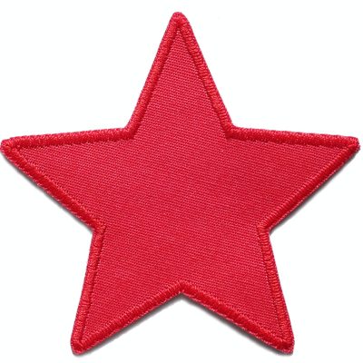 Stern Canvas rot Aufnäher, 10 cm