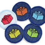 Set Jeansflicken Mini Bausteine, 4 cm, Patches zum aufbügeln