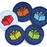 Set Jeansflicken Mini Bausteine, 4 cm, Patches zum aufbügeln