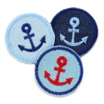 Anker Jeansflicken 2er Set, 3 Farben, 4 cm, Mini Patches