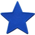 Stern Canvas blau Aufnäher, 10 cm, Aufbügler Flicken
