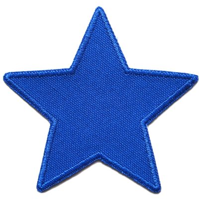 Stern-Bügelflicken aus blauem Baumwollcanvas in Royalblau, 10 x 10 cm, zum Aufbügeln auf Kinderhosen und Jeansjacken, handmade Berlin