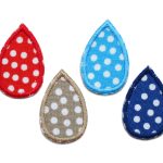 4 Mini Bügelbilder Tropfen Punkte, 3,5 x 2,5 cm, Patches zum aufbügeln