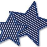 Stern Jeansflicken dunkelblau gestreift, 2 Größen, Flicken für Jeans