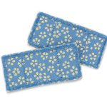 2 Trostpflaster Blüten graublau, 7,5 x 3,5 cm, Pflaster Bügelbild