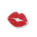 Kussmund Lippen rot Bügelbild, 5 x 3,5 cm, Kuss Bügelpatch