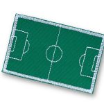 Fußballfeld Patch XL, 9 x 6 cm, Bügelflicken Knieflicken