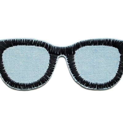Nerdbrille Patch zum aufbügeln, Jeansflicken Brille, 8x3 cm, handmade in Berlin