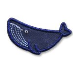 Mini Buckelwal Patch, 6 x 2,5 cm, kleiner Bügelflicken Aufbügler