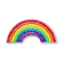 Regenbogen Patch Bügelbild, 5 x 2,5 cm, Aufnäher Aufbügler