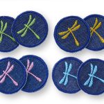 2 Libelle Mini Jeansflicken, 4 Farben, 4 cm, Patches zum aufbügeln