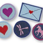 Set 5 Jeansflicken mini Herz, Patches zum aufbügeln