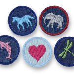 Set 5 Jeansflicken mini, 4cm, Patches zum aufbügeln