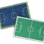 Fußballfeld Patch Bügelbild, 2 Farben, 7 cm, Spielfeld Aufnäher
