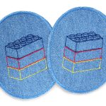 2 Knieflicken Bausteine mittelblau, 8 x 10 cm