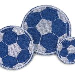 Fußball Jeansflicken blau, 3 Größen