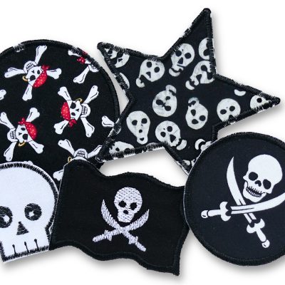 Piraten Bügelflicken im Set für Kinder
