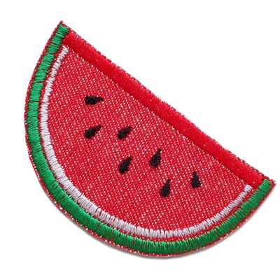 Melone Bügelbild, Wassermelone Patch zum aufbügeln aus Jeansstoff