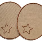 2 XL Knieflicken Canvas hellbraun, 10 x 12 cm