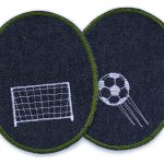 2 Knieflicken Fußball Jeans, 8 x 10 cm