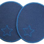 2 XL Knieflicken Canvas dunkelblau, 10 x 12 cm