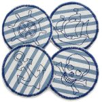 Hosenflicken Piraten graublau, 4 Motive, 8 cm