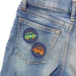 Mini Bügelflicken Auto 2er Set, 4 cm, Aufnäher zum aufbügeln