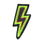 Blitz Aufnäher neon Jeansflicken, 6,5 x 3 cm, Bügelbild Jeans