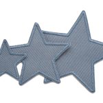 Regenhosen Flicken Stern grau, 3 Größen, Outdoor Aufnäher