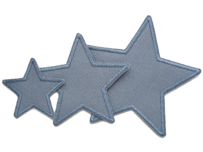wasserdichte Stern Aufnäher für Regenhosen, 3 Größen: 5 x 5 cm, 8 x 8 cm und 10 x 10 cm, sternförmige Regenhosen-Aufnäher aus wasserdichtem Cordura grau handmade Berlin