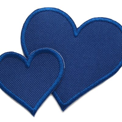 wasserdichte Herz Aufnäher aus Cordura blau, 2 Größen