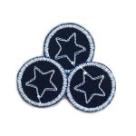 3 Mini Stern Patches - Glow in the Dark, 3 cm, Aufnäher zum aufbügeln