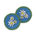 2 Gänseblümchen Jeansflicken, 4 cm